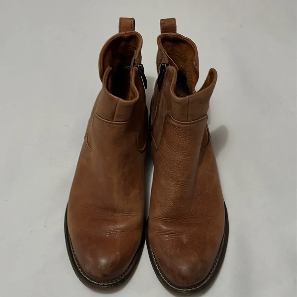 Franco Sarto Brown Leather Hoda Booties